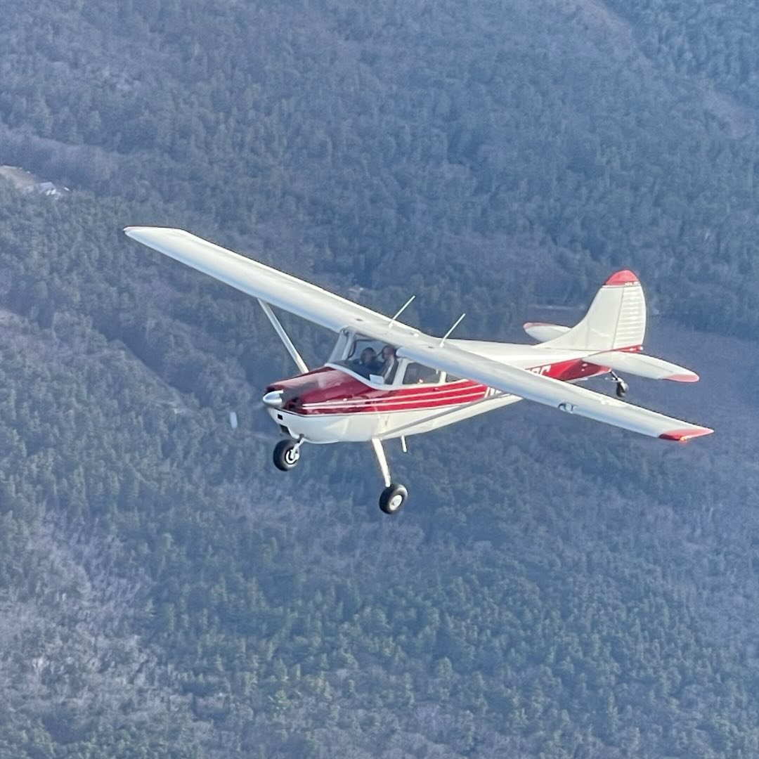 Total Tailwheel Cessna 170B in formation flight - Boston area tailwheel training aircraft