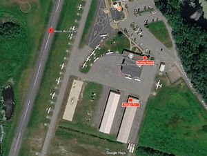 Hangar directions on airfield map